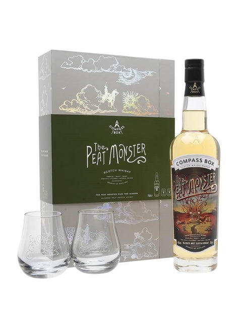 Gift Compass Box Peat Monster W/Glasses